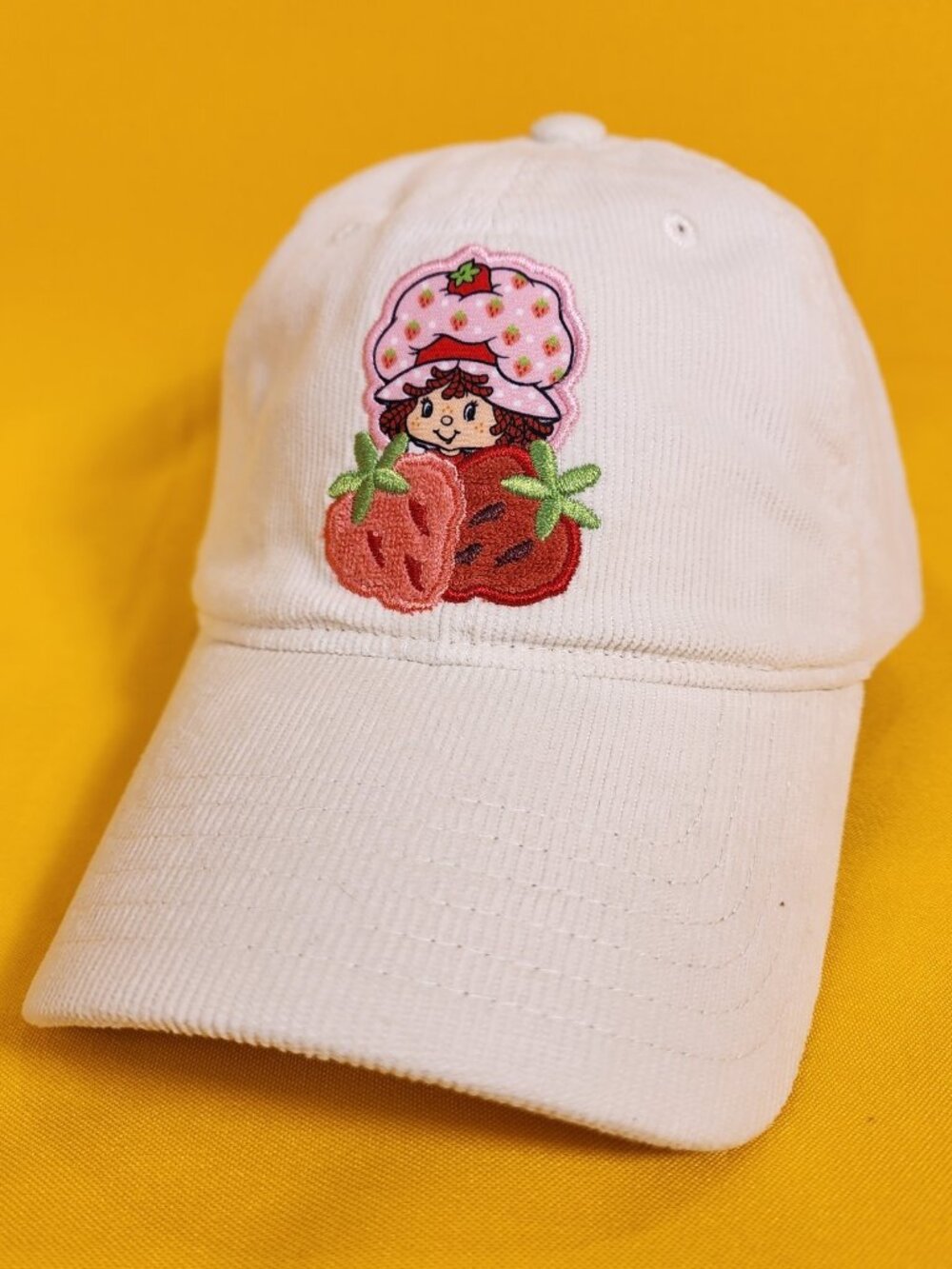 Strawberry Shortcake Patch Corduroy Dad Cap Embroidered Adjustable Baseball Hat